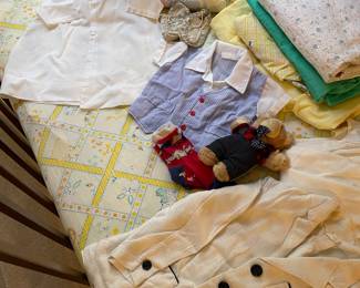 Vintage baby clothes & blankets 