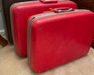Red vintage luggage