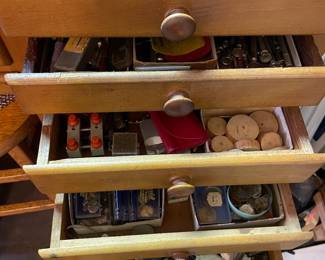 Drawers full of watch parts