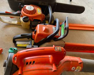 Chain saws, blower, hedge trimmer