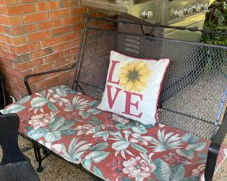 Metal settee, grill