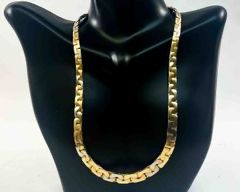 52 Grams Stunning Fine Italian 14K Tri Color Gold Graduated Collar Necklace Chain 16" Statement Necklace
