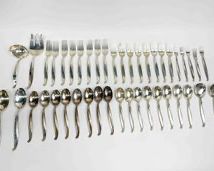 International Sterling Silver Swan Lake Pattern Flatware 1884 Grams
