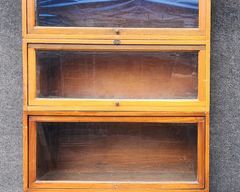 Antique Globe Wernicke Stacking Lawyers Bookcase with Top & Bottom Brass Plates Marked Antitrust
