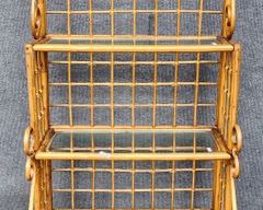 Fantastic Vintage Bamboo & Glass Bookcase Display
