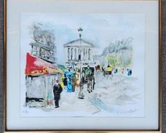 Urbain Huchet pencil Signed lithograph framed print
