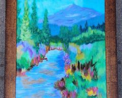 Original Michael Bassis Multi Colored Framed Landscape Painting
