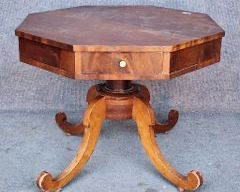 Antique Octagon one Drawer Side End Center table
