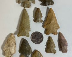Genuine Dug Antique Native American Indian Birdpoint Arrowhead Lot Spear Points
