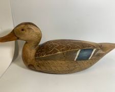 Vintage Eastern Shore After Ward Brothers Hard Wood Duck Decoy Signed Rich S.
