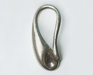 18 Grams Fine Tiffany & Co Peretti Sterling Silver Modernist Teardrop Keychain W/ Box & Dust Bag
