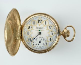 Fine 14K Yellow Gold American Waltham 15 Jewel Mechanical Pocket Watch, 50.6 Grams Weighted
