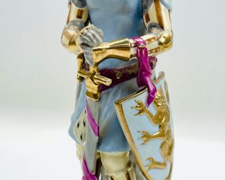 Fine Meissen Style Figure Medieval Soldier Figurine
