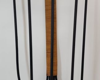 Arthur Umanoff 1950's Mid Century Modern Rattan and Iron Candle Wall Sconce
