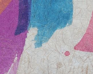 Original Bledsoe Orange Purple Brown Mixed Media Abstract Art Framed
