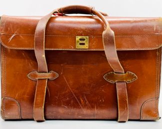 Vintage Brown Leather Messenger Bag/Briefcase
