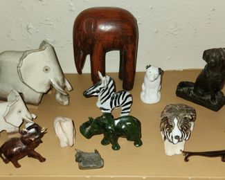 Various Animal made from wood, clay, stone