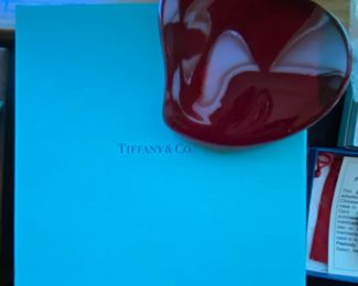 Tiffany & Co. Glass Red Heart w/box