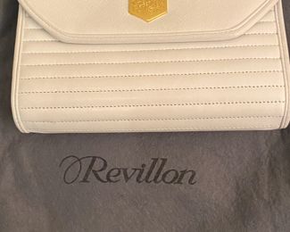 Revillon Ivory Leather Clutch