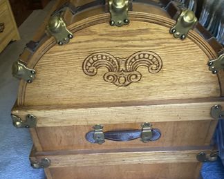 Detailed in brass Antique Trunk