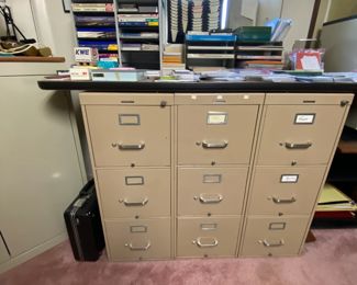 3 3 drawer metal file cabinets