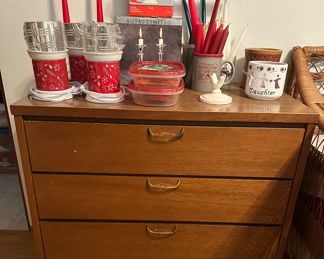 MCM Style Dresser and Candles