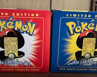 Limited Edition Pokemon 23k Gold-Plated Trading Cards