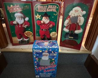 Jingle Bell Rock Santa; Holly Jolly Rock Santa; Wonderland Santa Musician; Hula-Hoop Santa
