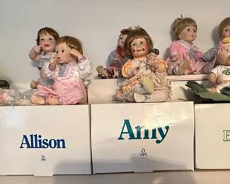 DAnbury Mint Dolls- Emily, Ashley, Allison, Amy, Emily Ann (Cabbage Patch), Jimmy, Lil Punkin, Meg & Michael