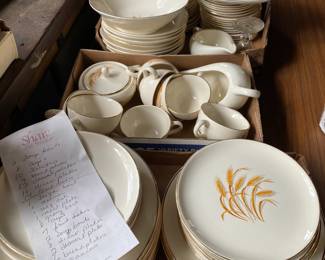 Wheat pattern dishes large set