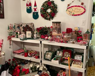 Christmas Ornaments & Decor.  Artificial 7.5’ Christmas Tree in box. 