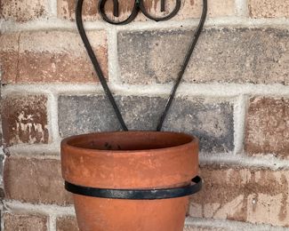 Vintage iron pot planter 