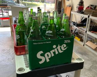 Vintage Sprite. Bottles with carrier 