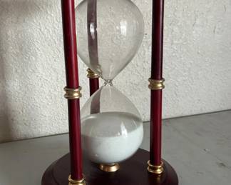 Large HOUR GLASS Mahogany and Brass - Large Sand Hourglass Timer