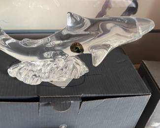 Waterford Crystal Shark Figurine 