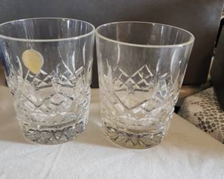 WATERFORD Crystal Lismore Double Old Fashioned DOF Tumblers