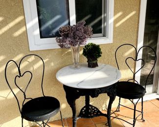 Marble Top Bistro Set