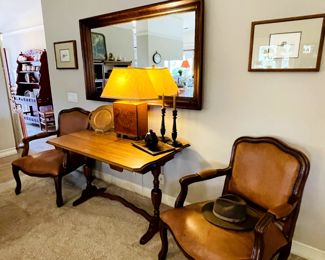 Leather Nailhead Side Chairs 