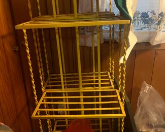 Mid Century Modern Yellow Iron Shelves - Marvelous In McKinney Estate Sale www.contemporarycurrent.com