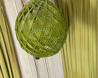 Mid Century Modern Green Swag Lamp - Marvelous In McKinney Estate Sale www.contemporarycurrent.com