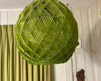 Mid Century Modern Green Swag Lamp - Marvelous In McKinney Estate Sale www.contemporarycurrent.com