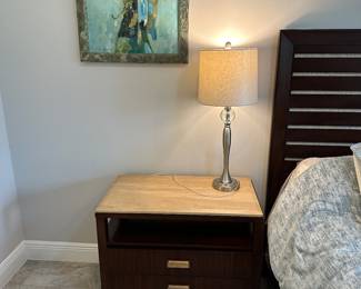 Night stands with travertine tops