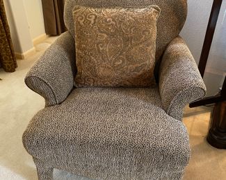We have  two  great looking side chairs at $440 each, purchased at Dianne Flack Interiors. Comes with accent pillow, this is chair 1