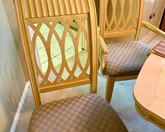 like new, lovely fabric on chairs  set is $960.00