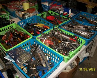 Various Hand Tools - sockets, screwdrivers, wrenches, pliers