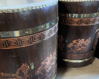 Barrel End Tables with Storage