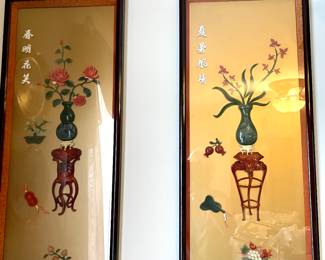 Four Panels of Asian Art