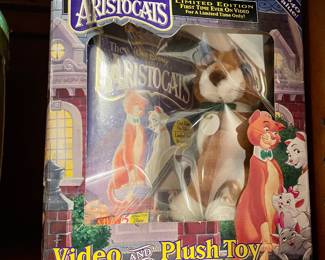 Vintage Aristocats Video and Toy in box