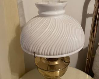 Whirlpool Glass and Brass Lamp