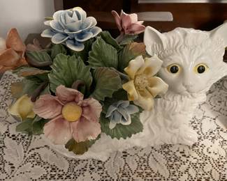 Large Rare Capodimonte Cat